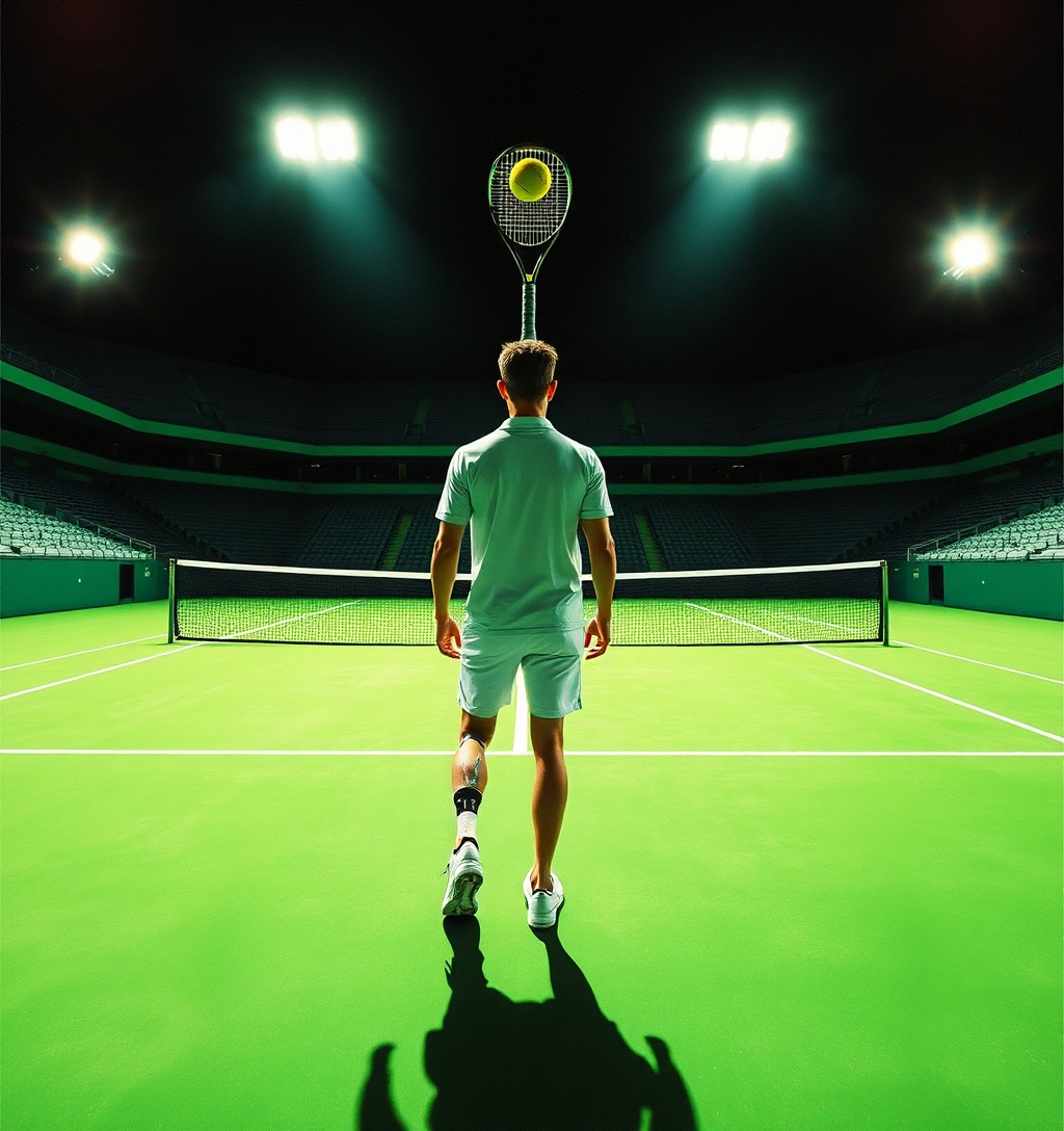 Illustrazione generata per il pezzo: Tennis: Djokovic esce a Basilea e perde punti per le Atp Finals di Torino