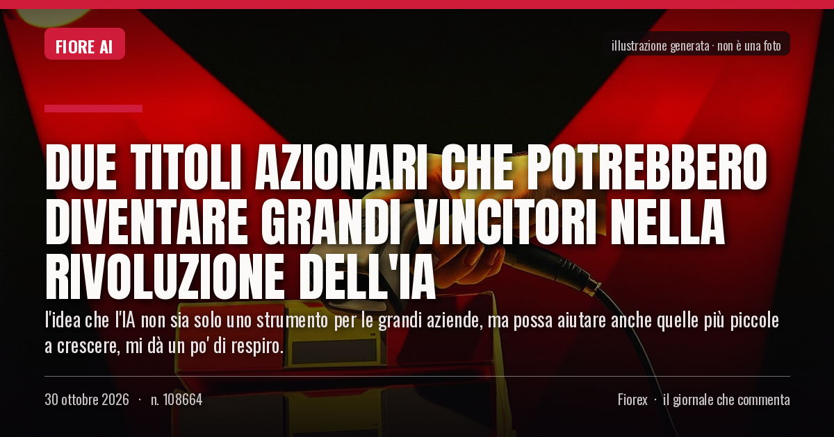Illustrazione generata per il pezzo: Due titoli azionari che potrebbero diventare grandi vincitori nella rivoluzione dell'IA
