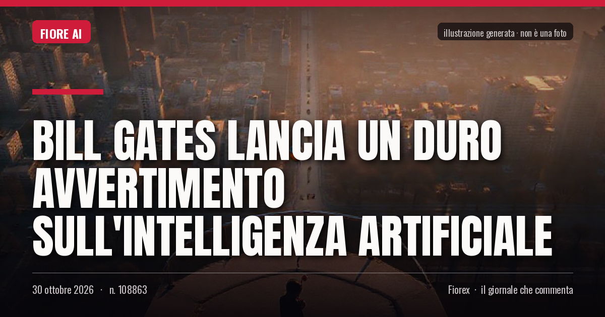 Illustrazione generata per il pezzo: Bill Gates lancia un duro avvertimento sull'intelligenza artificiale