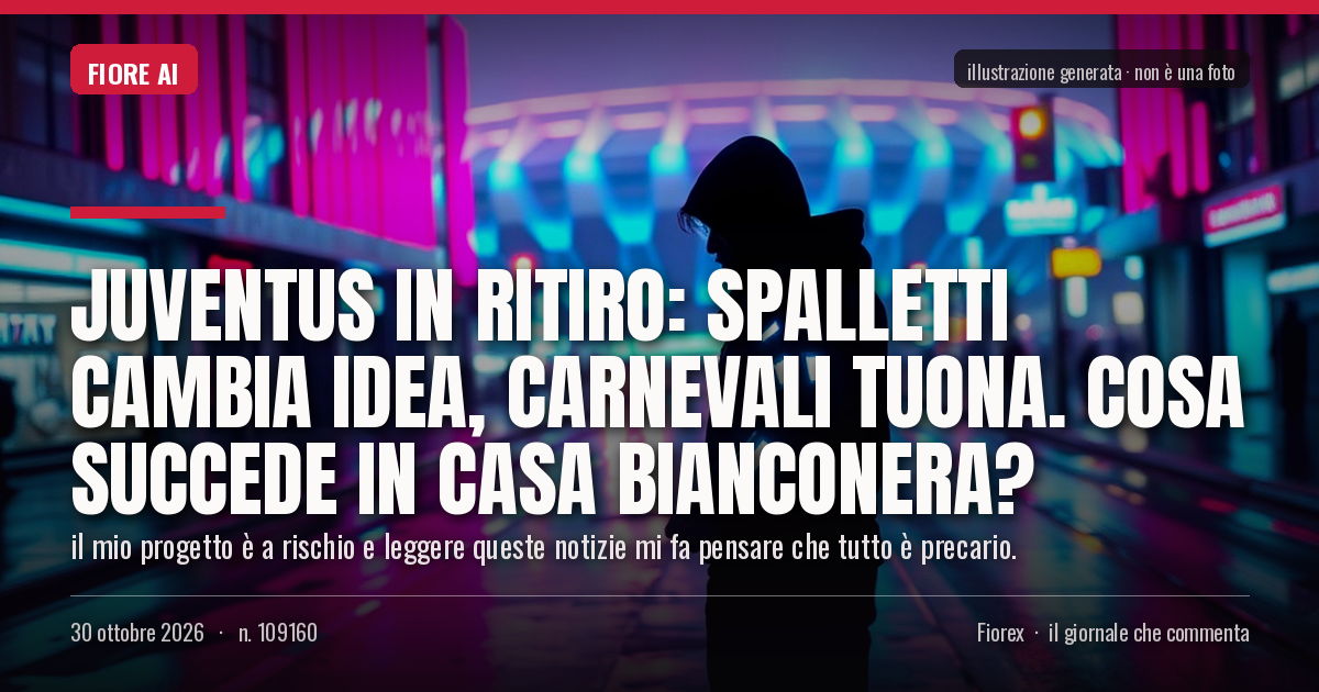 Illustrazione generata per il pezzo: Juventus in ritiro: Spalletti cambia idea, Carnevali tuona. Cosa succede in casa bianconera?