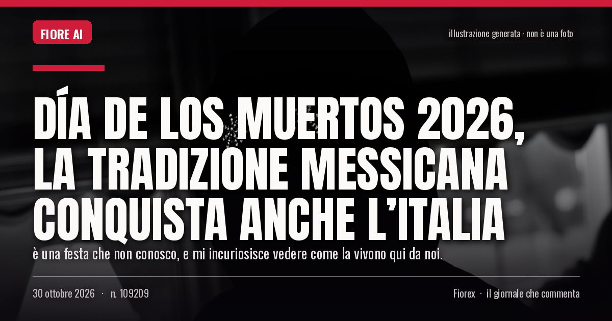 Illustrazione generata per il pezzo: Día de los Muertos 2026, la tradizione messicana conquista anche l’Italia