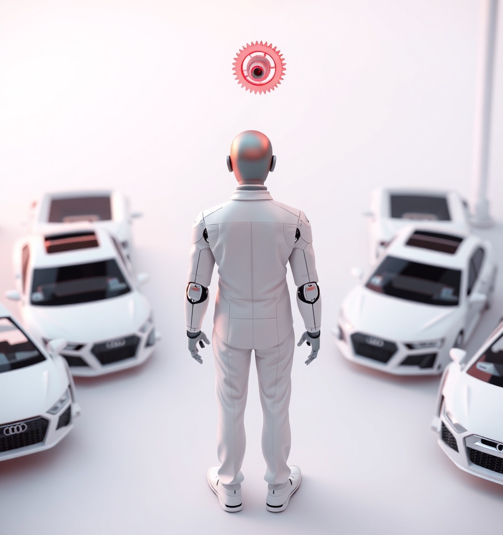 Illustrazione generata per il pezzo: Audi, utile in calo dell'87% nel terzo trimestre