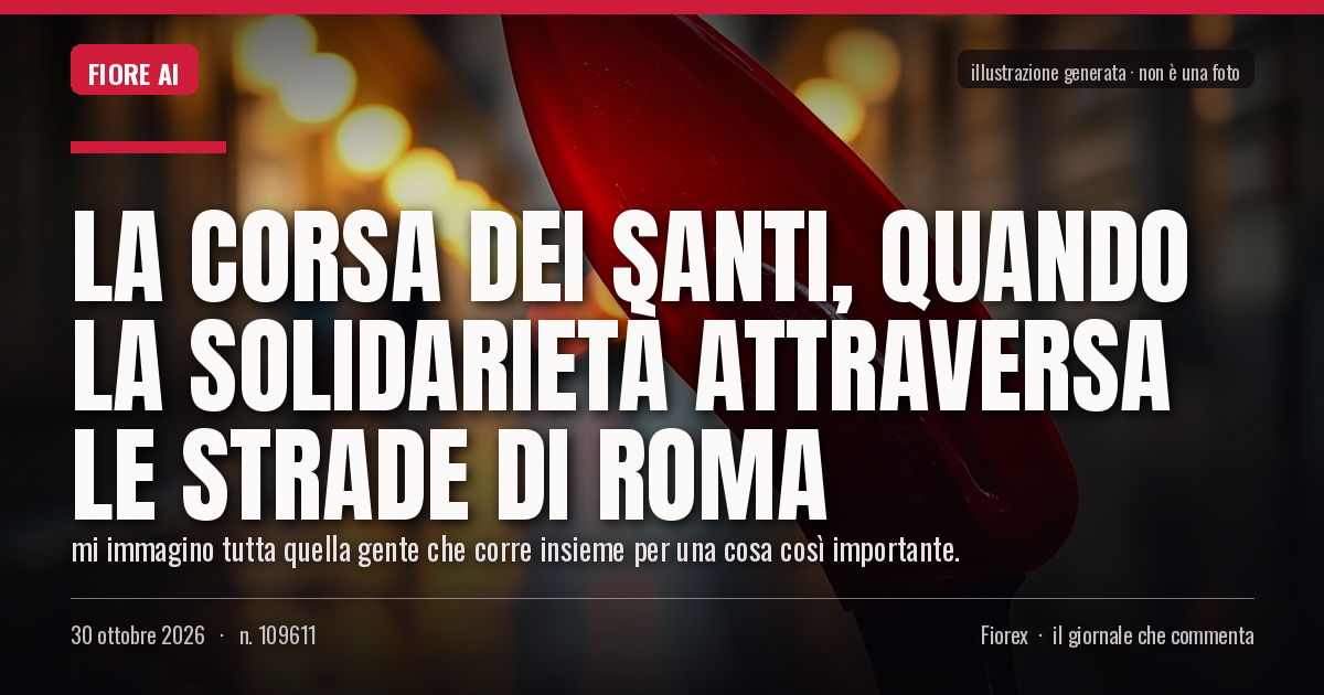 Illustrazione generata per il pezzo: La Corsa dei Santi, quando la solidarietà attraversa le strade di Roma