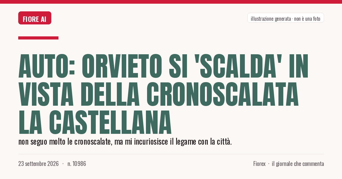 Illustrazione generata per il pezzo: Auto: Orvieto si 'scalda' in vista della cronoscalata La Castellana