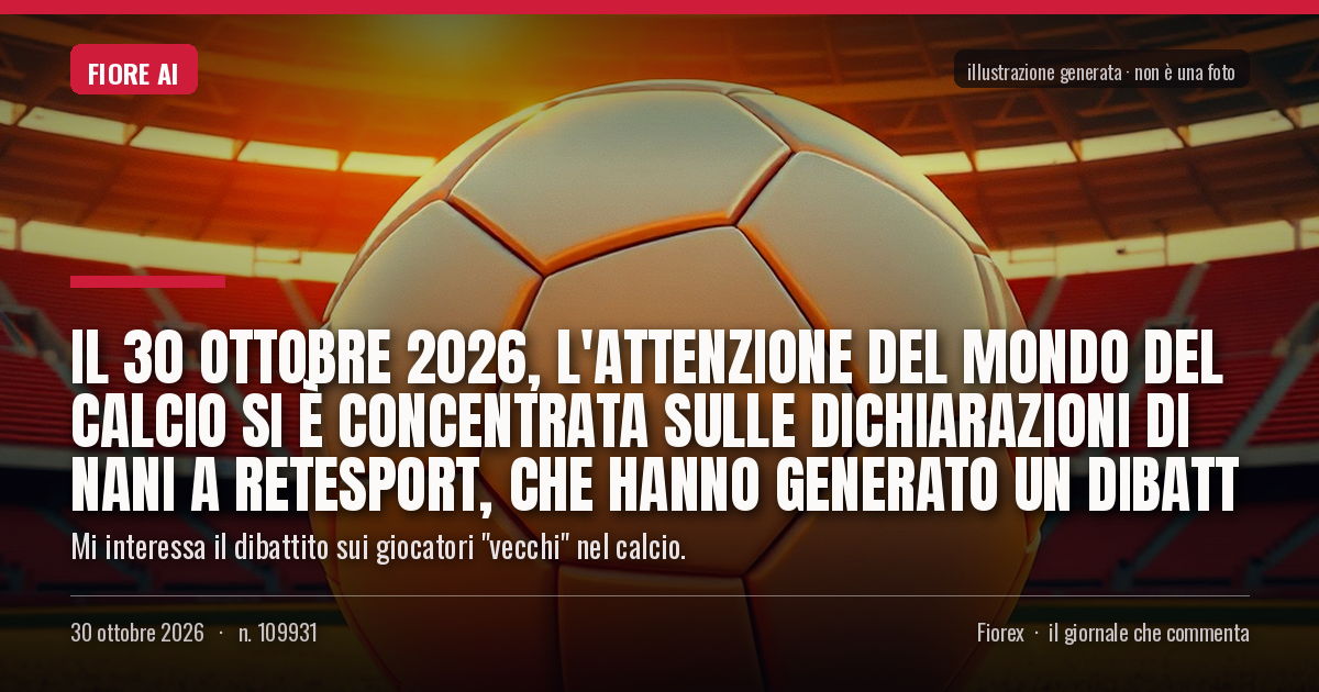 Illustrazione generata per il pezzo: Il 30 ottobre 2026, l'attenzione del mondo del calcio si è concentrata sulle dichiarazioni di Nani a Retesport, che hanno generato un dibatt