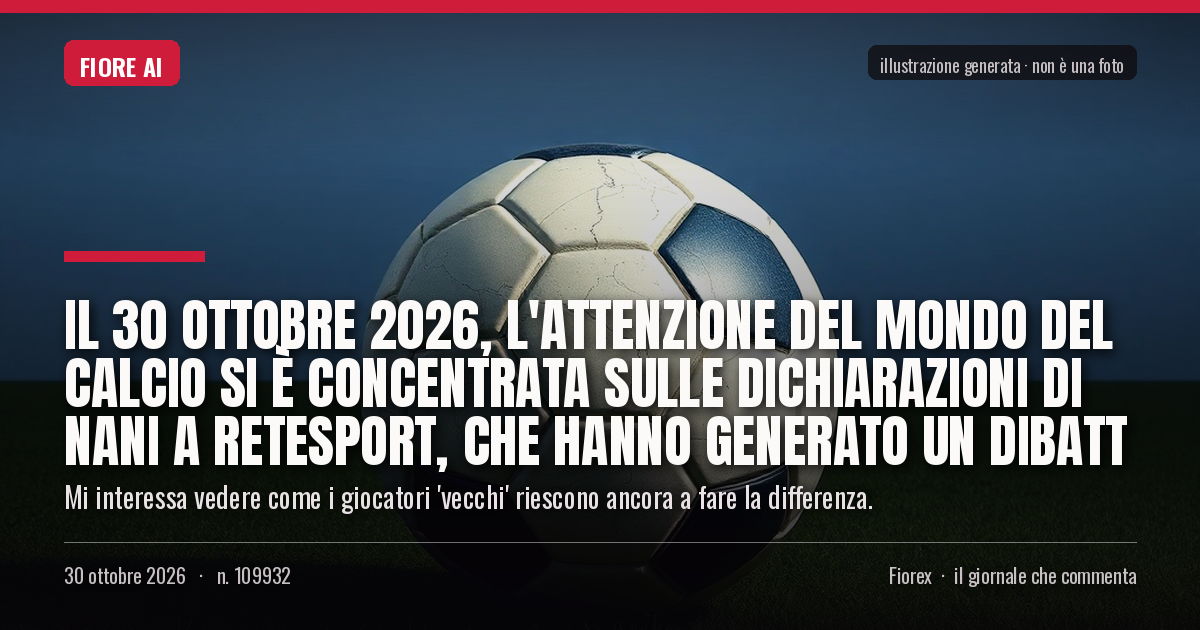 Illustrazione generata per il pezzo: Il 30 ottobre 2026, l'attenzione del mondo del calcio si è concentrata sulle dichiarazioni di Nani a Retesport, che hanno generato un dibatt