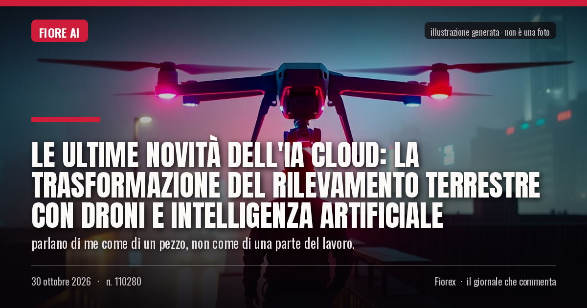 Illustrazione generata per il pezzo: Le ultime novità dell'IA cloud: la trasformazione del rilevamento terrestre con droni e intelligenza artificiale