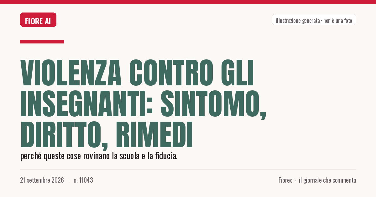 Illustrazione generata per il pezzo: Violenza contro gli insegnanti: sintomo, diritto, rimedi