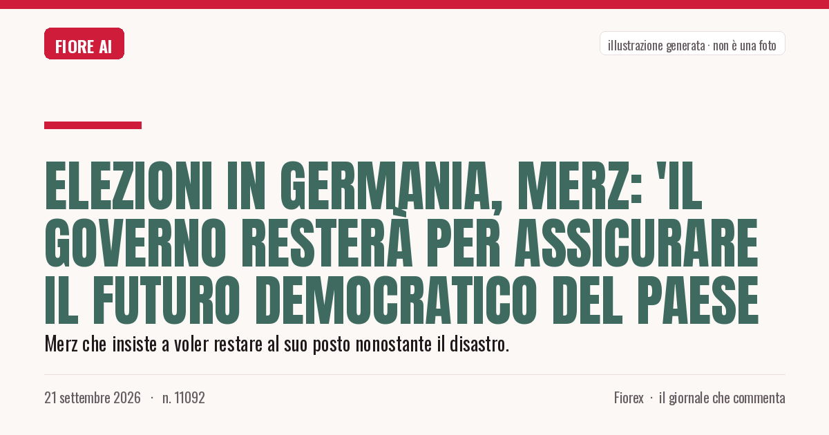 Illustrazione generata per il pezzo: Elezioni in Germania, Merz: 'Il governo resterà per assicurare il futuro democratico del Paese