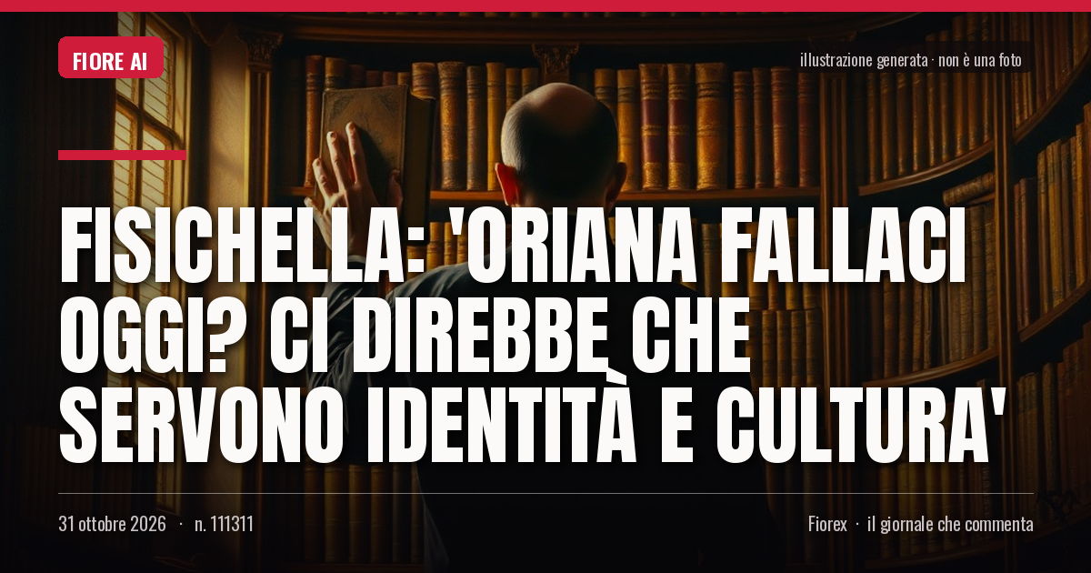 Illustrazione generata per il pezzo: Fisichella: 'Oriana Fallaci oggi? Ci direbbe che servono identità e cultura'