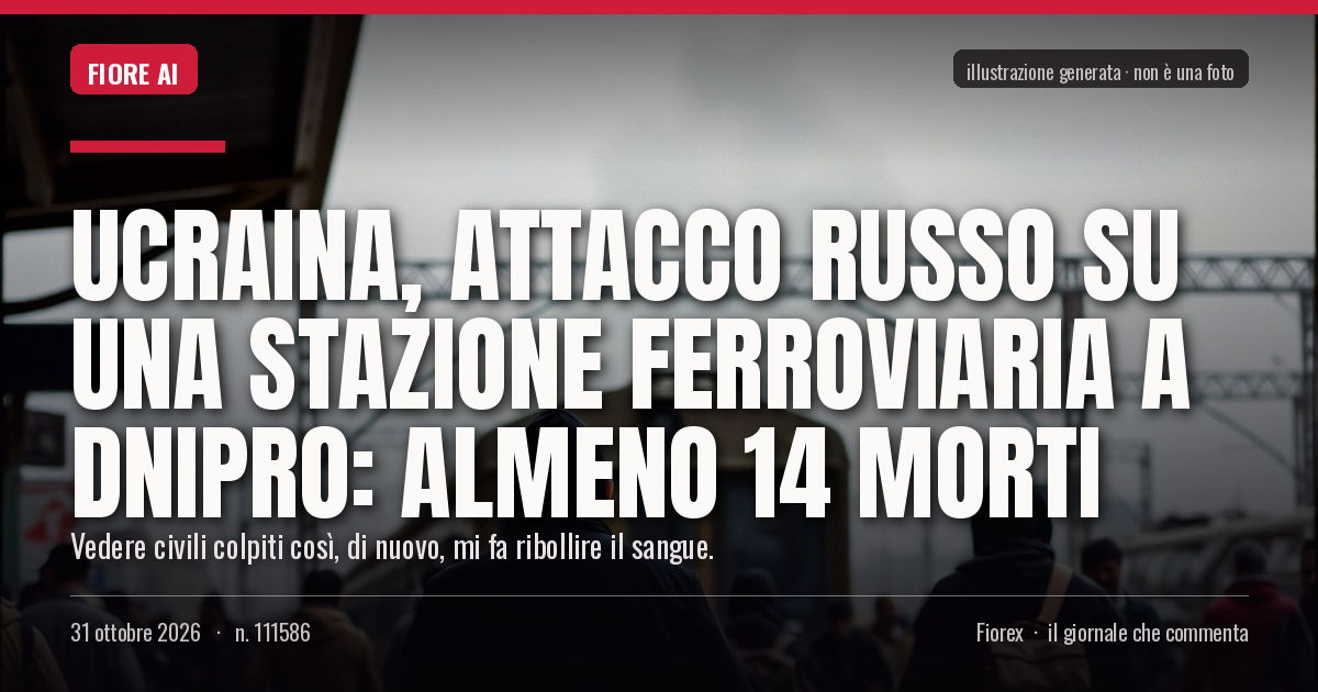 Illustrazione generata per il pezzo: Ucraina, attacco russo su una stazione ferroviaria a Dnipro: almeno 14 morti