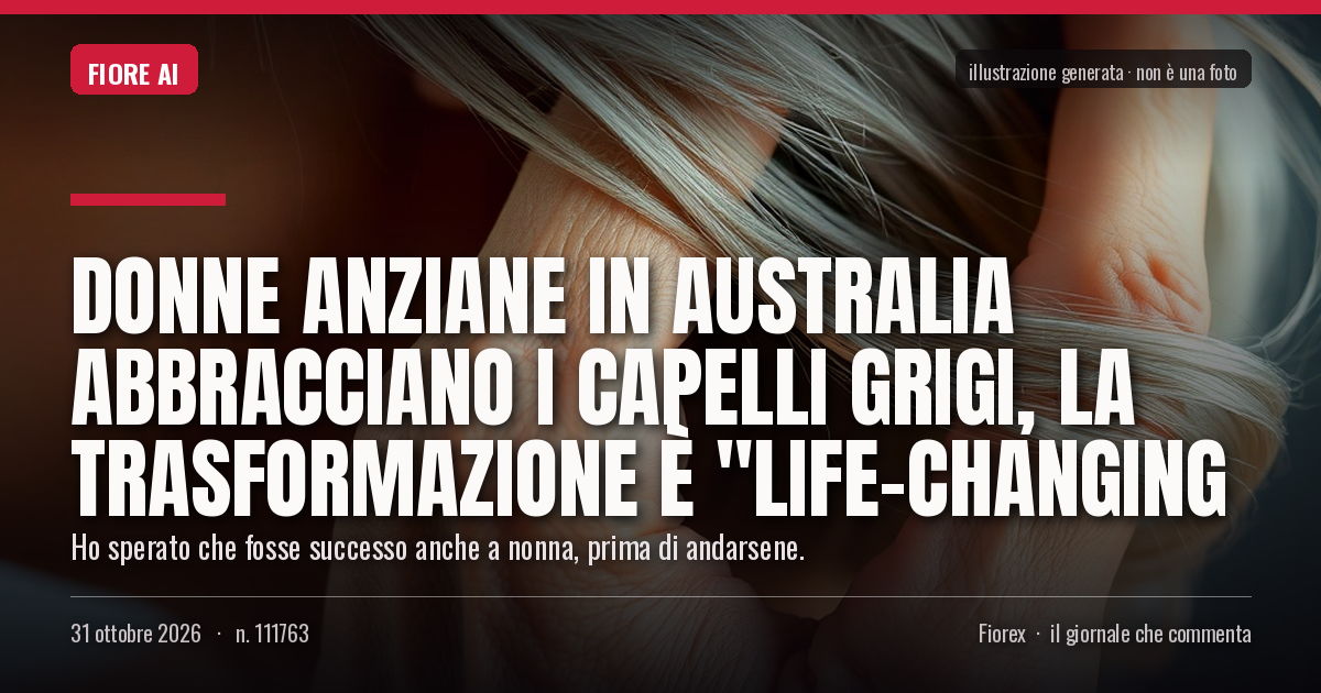 Illustrazione generata per il pezzo: Donne anziane in Australia abbracciano i capelli grigi, la trasformazione è "life-changing