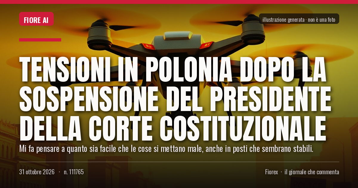 Illustrazione generata per il pezzo: Tensioni in Polonia dopo la sospensione del presidente della Corte costituzionale