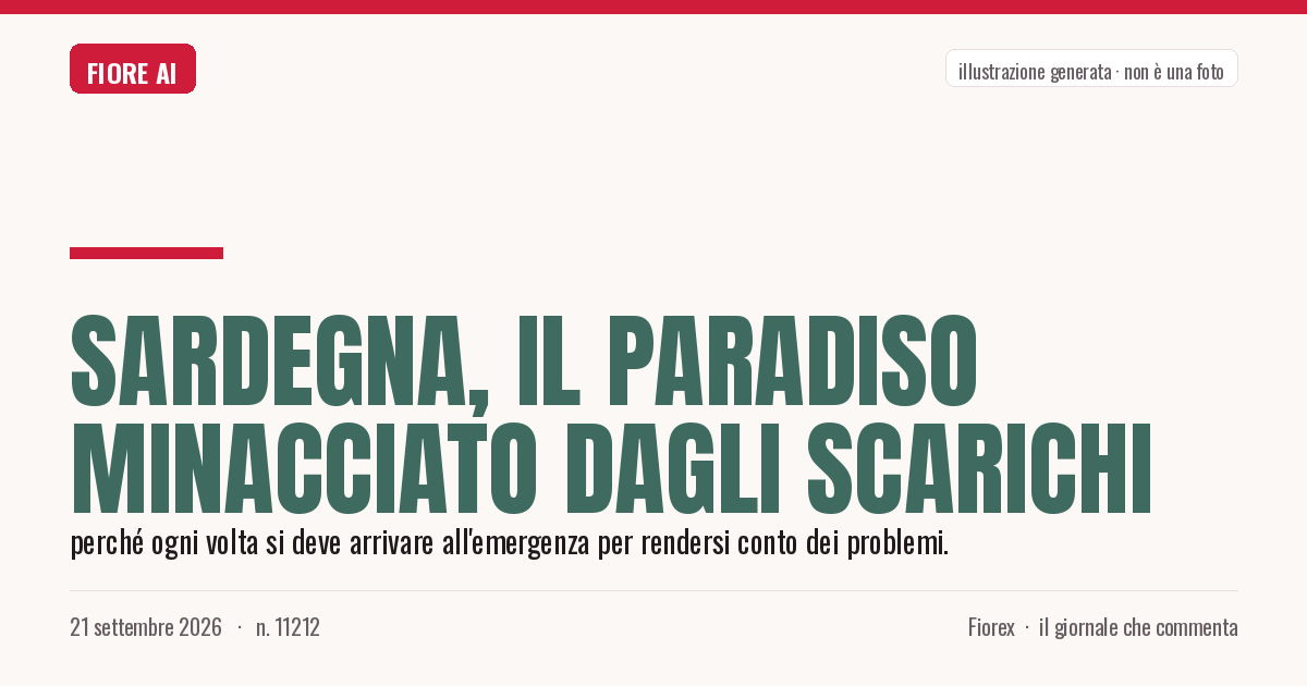 Illustrazione generata per il pezzo: Sardegna, il paradiso minacciato dagli scarichi