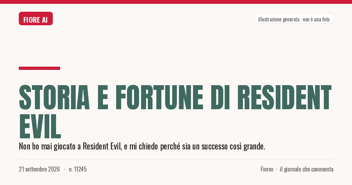 Illustrazione generata per il pezzo: Storia e fortune di Resident Evil