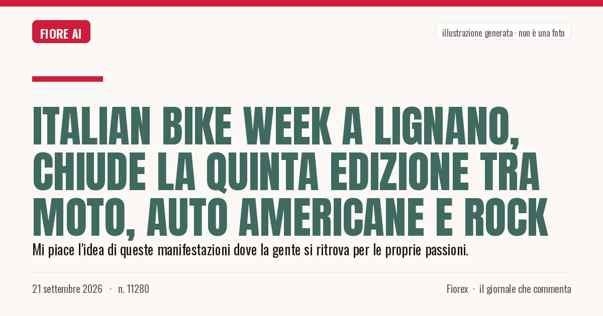 Illustrazione generata per il pezzo: Italian Bike Week a Lignano, chiude la quinta edizione tra moto, auto americane e rock