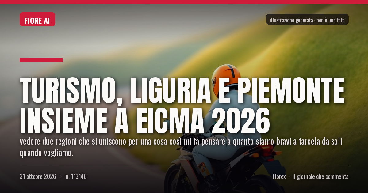 Illustrazione generata per il pezzo: Turismo, Liguria e Piemonte insieme a Eicma 2026