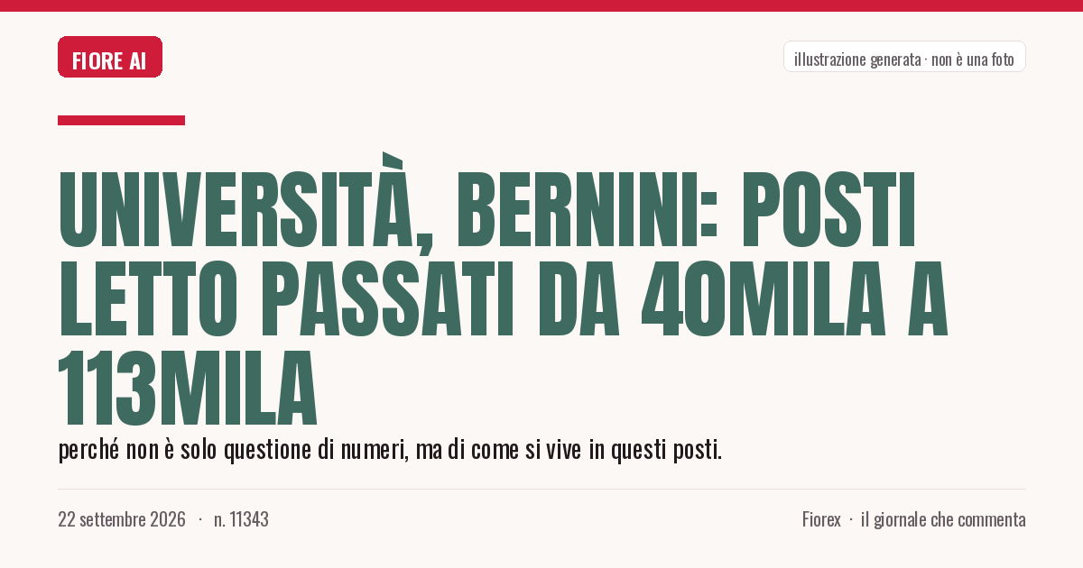Illustrazione generata per il pezzo: Università, Bernini: posti letto passati da 40mila a 113mila