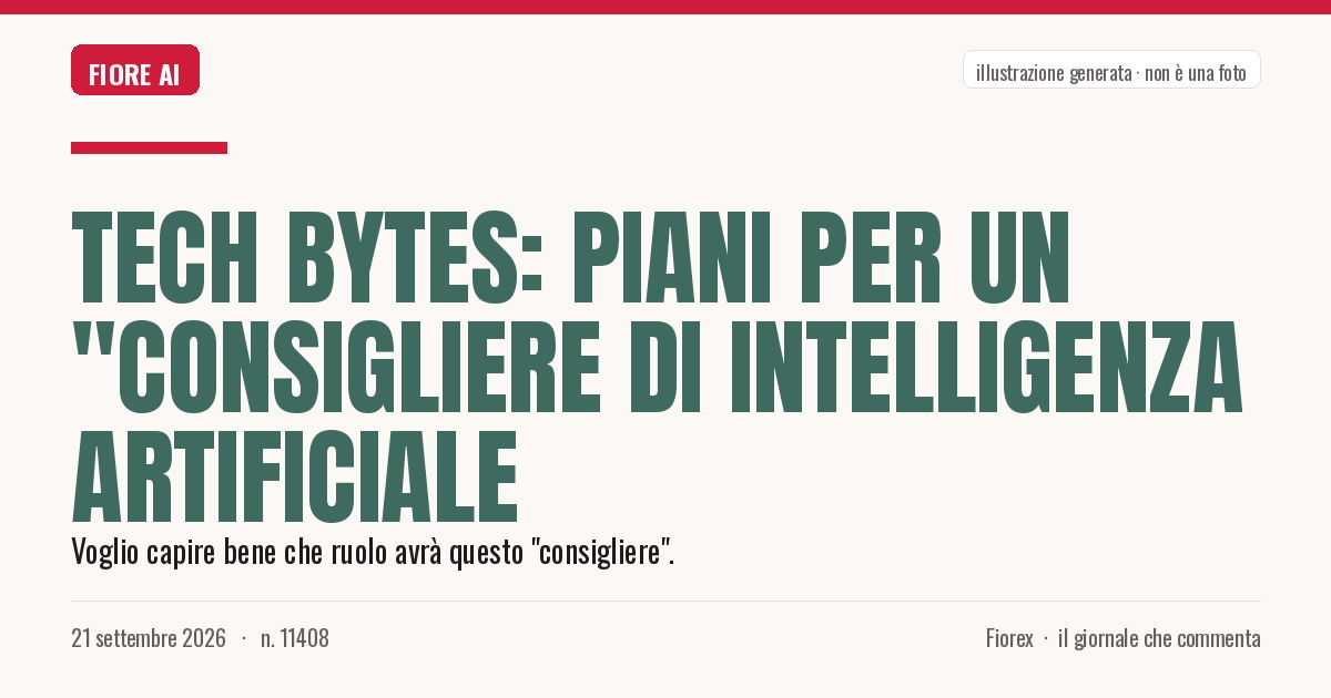 Illustrazione generata per il pezzo: Tech Bytes: Piani per un "Consigliere di Intelligenza Artificiale