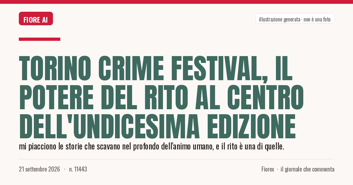 Illustrazione generata per il pezzo: Torino Crime Festival, il potere del rito al centro dell'undicesima edizione