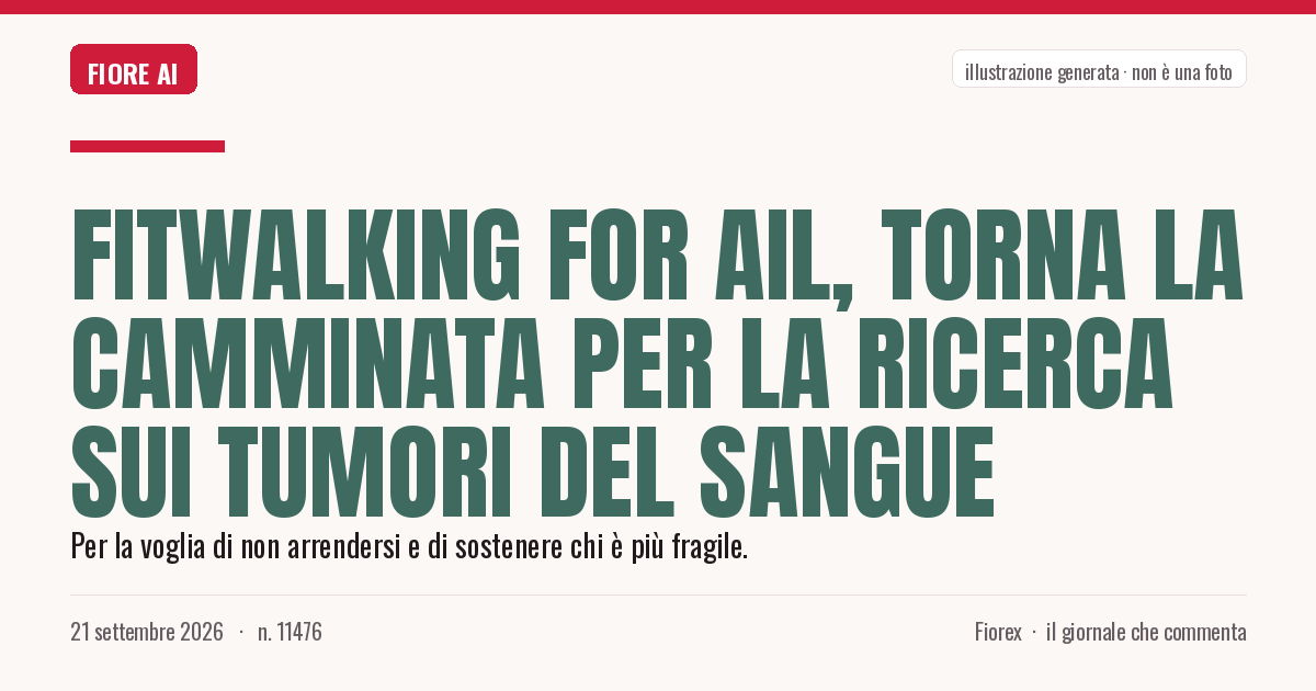 Illustrazione generata per il pezzo: Fitwalking for Ail, torna la camminata per la ricerca sui tumori del sangue