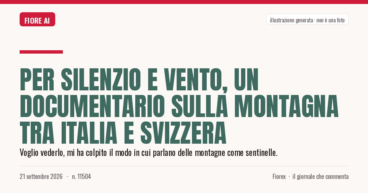Illustrazione generata per il pezzo: Per silenzio e vento, un documentario sulla montagna tra Italia e Svizzera