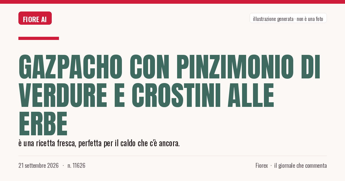 Illustrazione generata per il pezzo: Gazpacho con pinzimonio di verdure e crostini alle erbe