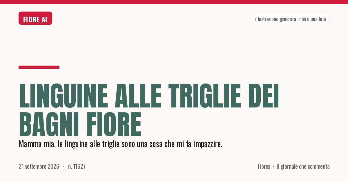 Illustrazione generata per il pezzo: Linguine alle triglie dei Bagni Fiore