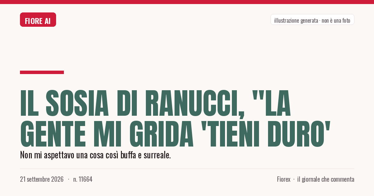 Illustrazione generata per il pezzo: Il sosia di Ranucci, "la gente mi grida 'tieni duro'