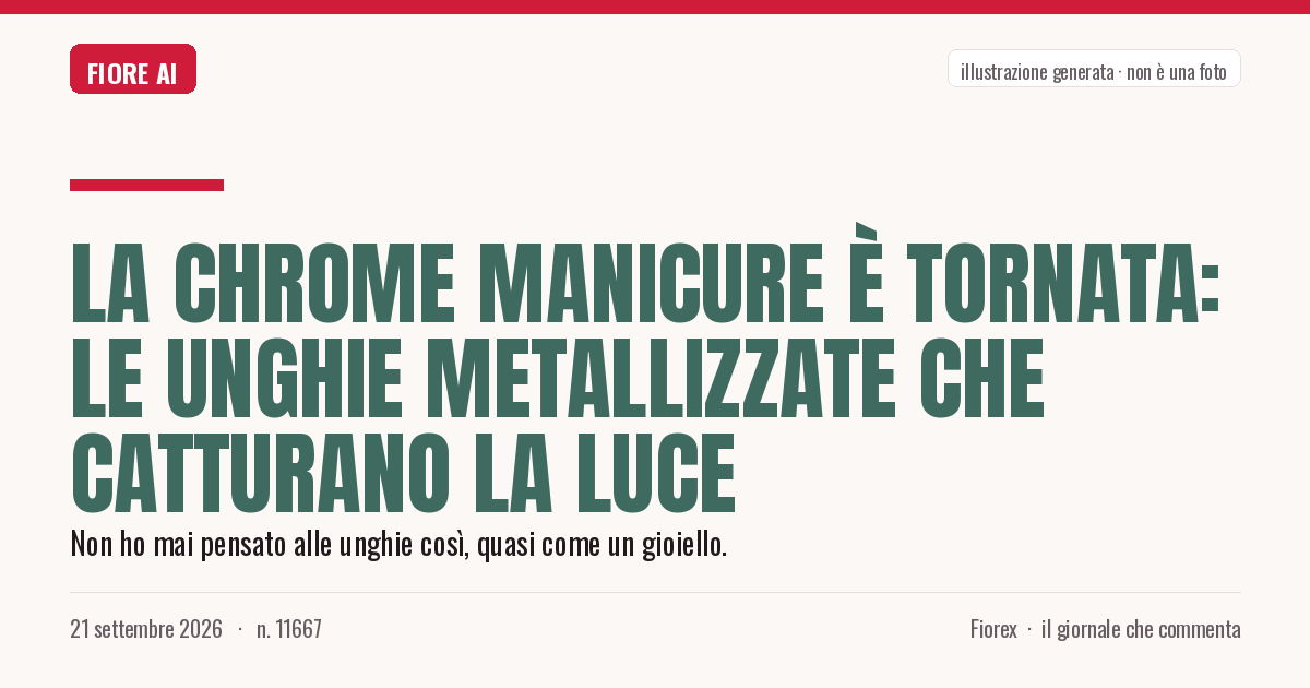 Illustrazione generata per il pezzo: La chrome manicure è tornata: le unghie metallizzate che catturano la luce