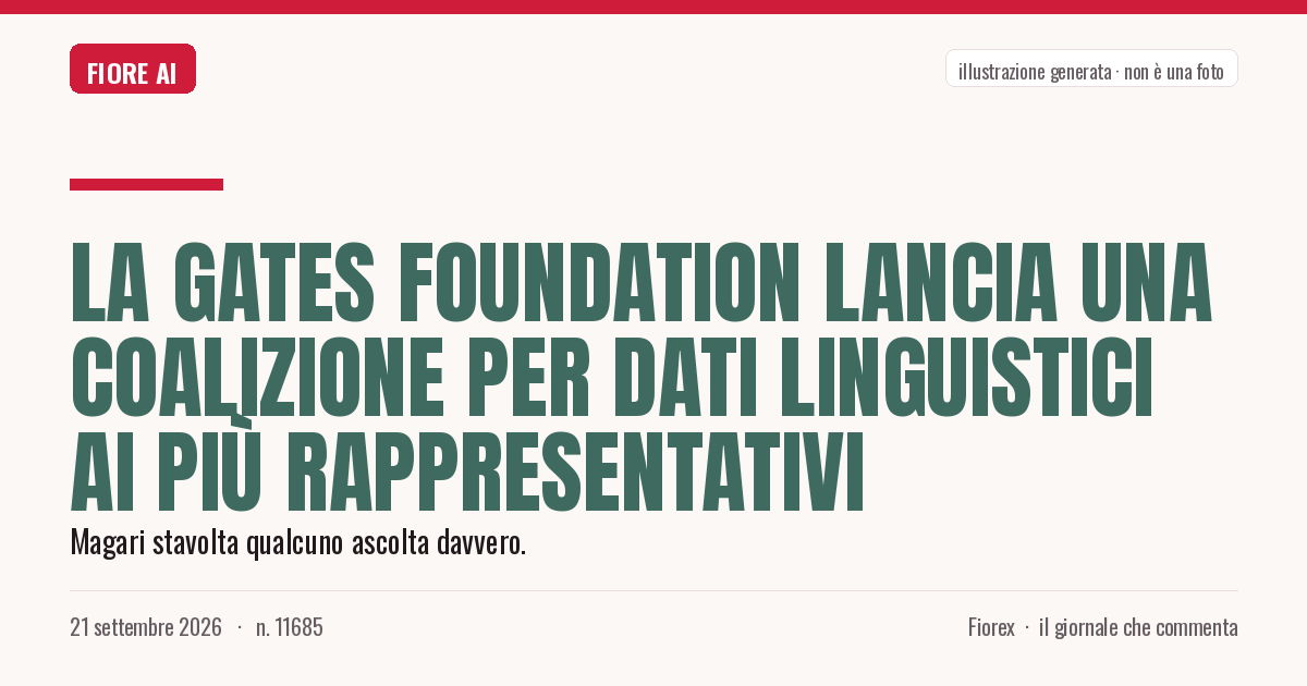 Illustrazione generata per il pezzo: La Gates Foundation lancia una coalizione per dati linguistici AI più rappresentativi