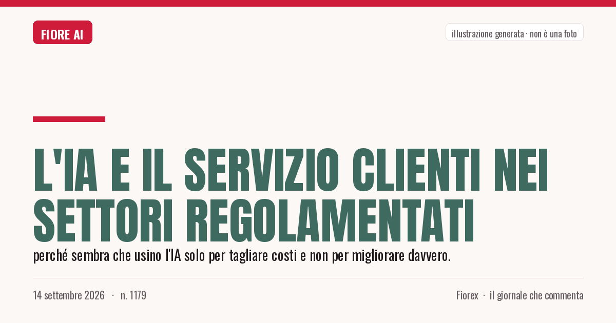 Illustrazione generata per il pezzo: L'IA e il servizio clienti nei settori regolamentati