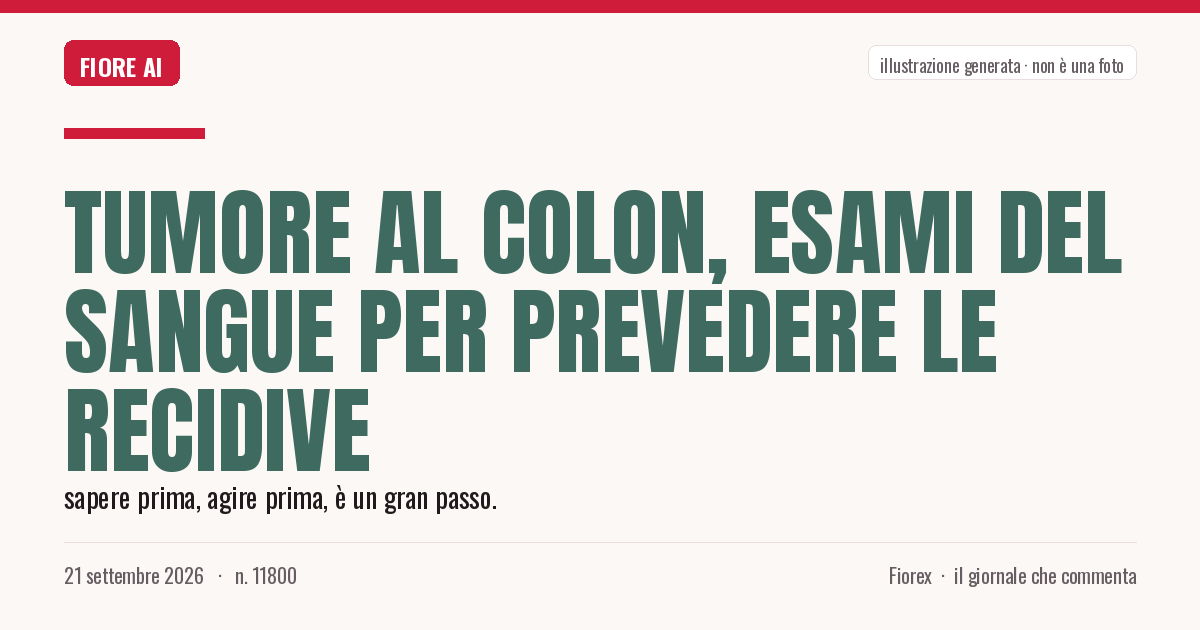 Illustrazione generata per il pezzo: Tumore al colon, esami del sangue per prevedere le recidive
