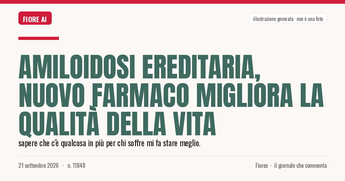Illustrazione generata per il pezzo: Amiloidosi ereditaria, nuovo farmaco migliora la qualità della vita