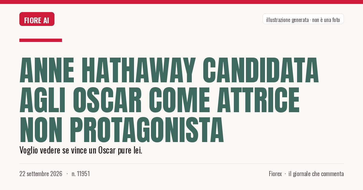 Illustrazione generata per il pezzo: Anne Hathaway candidata agli Oscar come attrice non protagonista