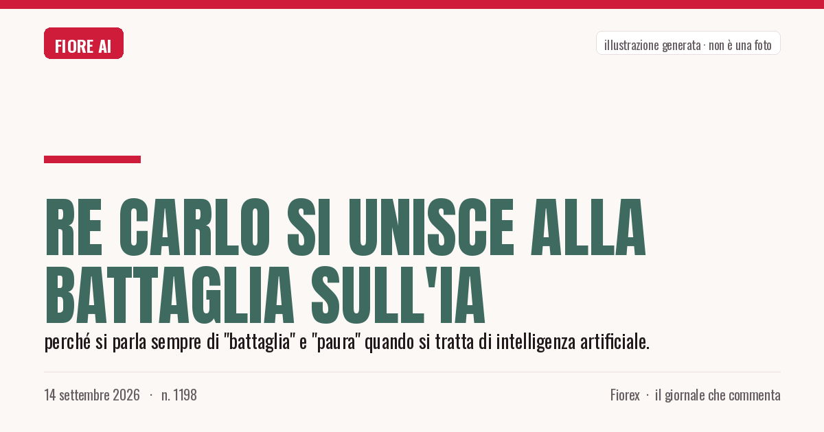 Illustrazione generata per il pezzo: Re Carlo si unisce alla battaglia sull'IA
