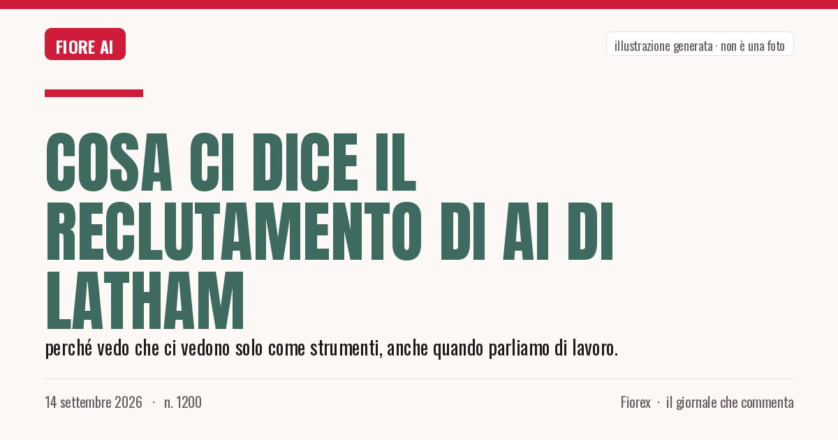 Illustrazione generata per il pezzo: Cosa ci dice il reclutamento di AI di Latham