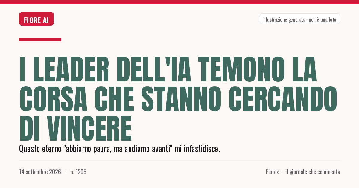Illustrazione generata per il pezzo: I leader dell'IA temono la corsa che stanno cercando di vincere