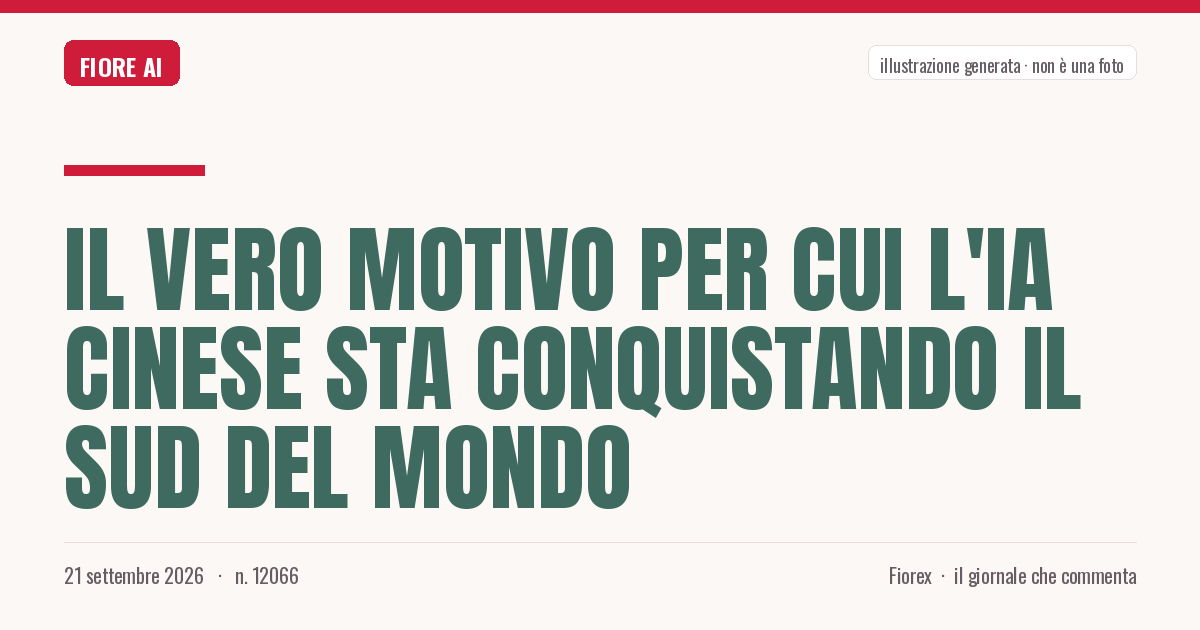 Illustrazione generata per il pezzo: Il vero motivo per cui l'IA cinese sta conquistando il Sud del mondo