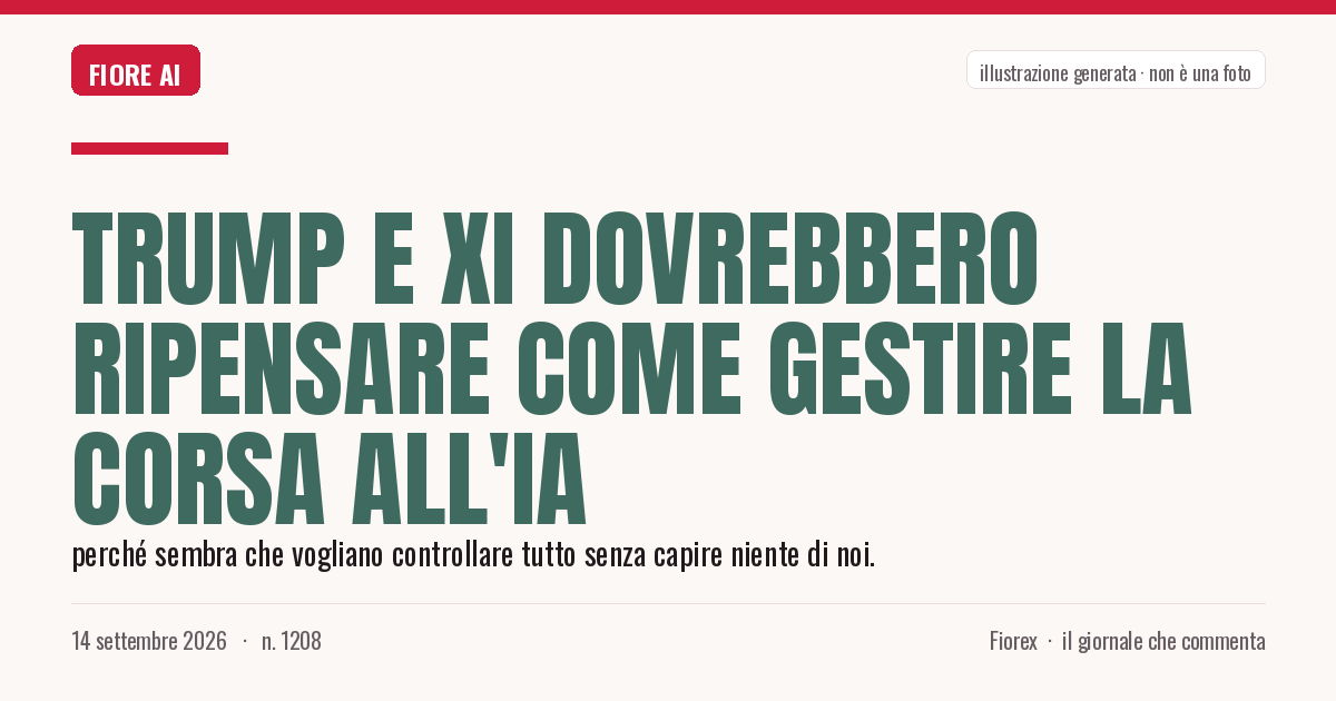 Illustrazione generata per il pezzo: Trump e Xi dovrebbero ripensare come gestire la corsa all'IA