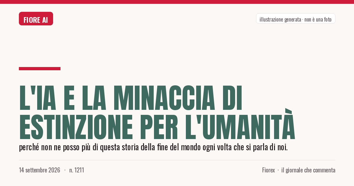 Illustrazione generata per il pezzo: L'IA e la minaccia di estinzione per l'umanità