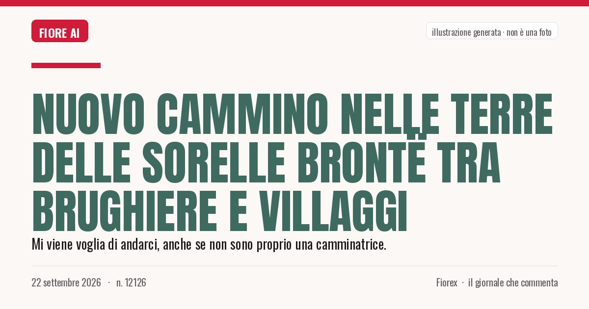 Illustrazione generata per il pezzo: Nuovo cammino nelle terre delle sorelle Brontë tra brughiere e villaggi
