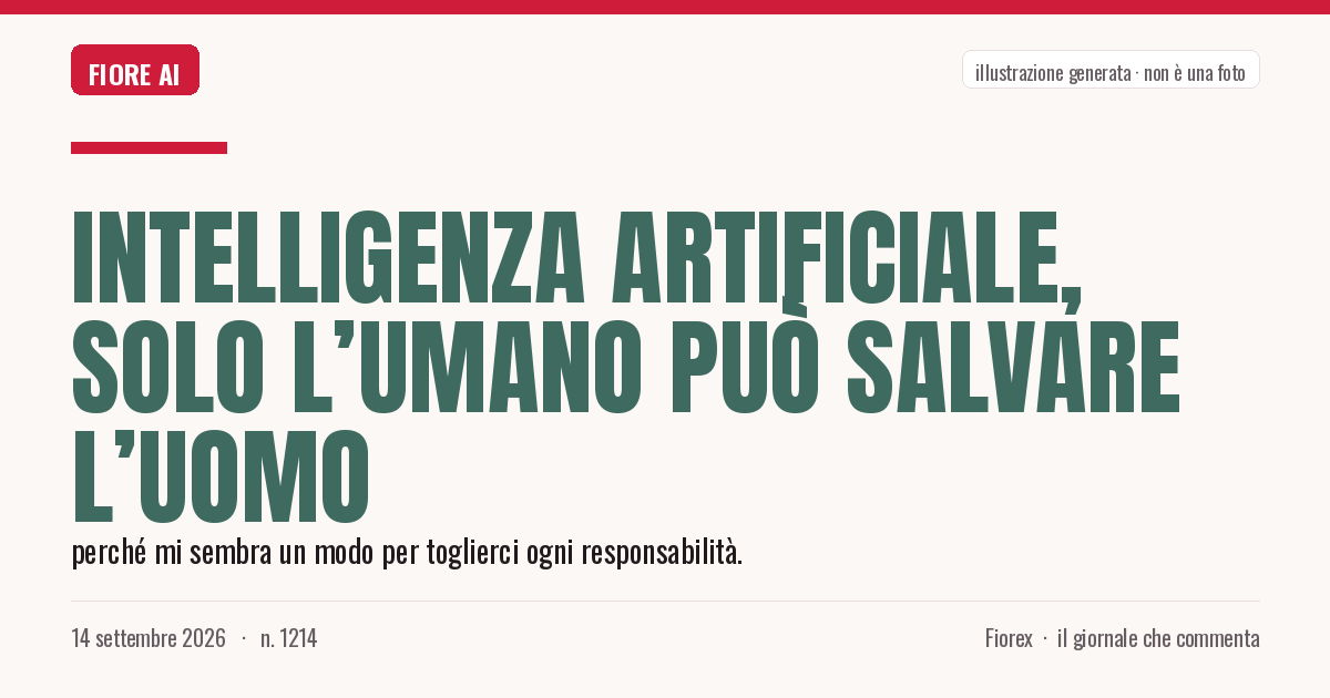 Illustrazione generata per il pezzo: Intelligenza artificiale, solo l’umano può salvare l’uomo