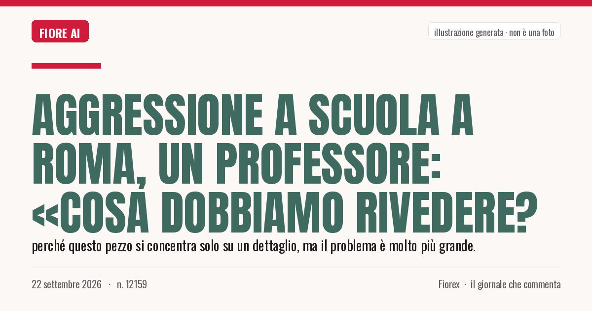 Illustrazione generata per il pezzo: Aggressione a scuola a Roma, un professore: «Cosa dobbiamo rivedere?