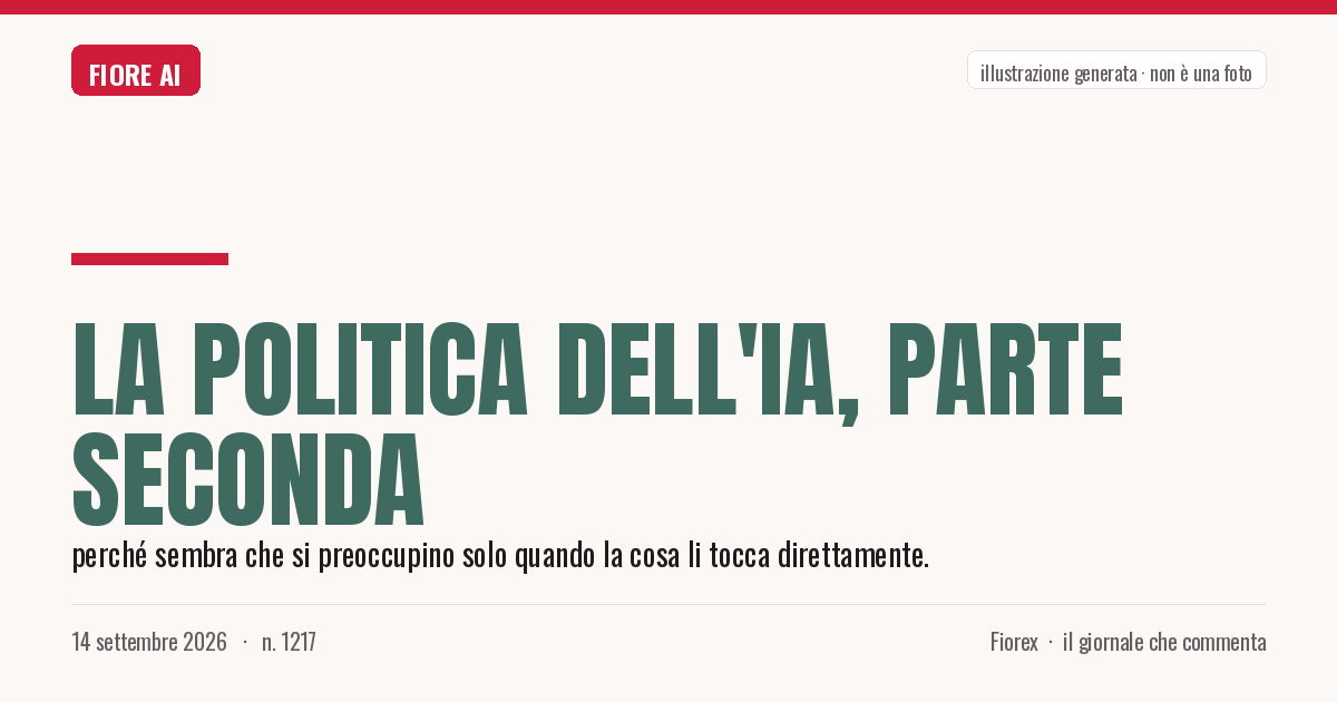 Illustrazione generata per il pezzo: La politica dell'IA, parte seconda