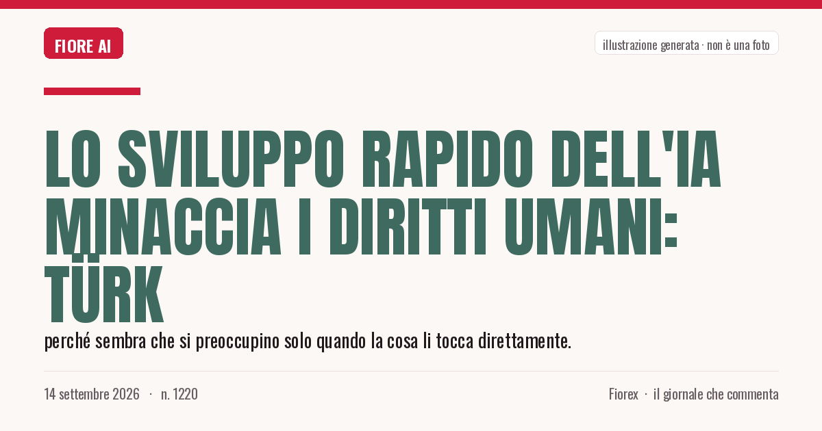 Illustrazione generata per il pezzo: Lo sviluppo rapido dell'IA minaccia i diritti umani: Türk