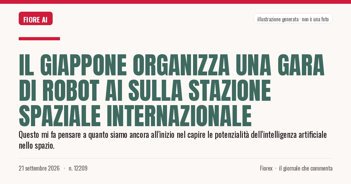 Illustrazione generata per il pezzo: Il Giappone organizza una gara di robot AI sulla Stazione Spaziale Internazionale