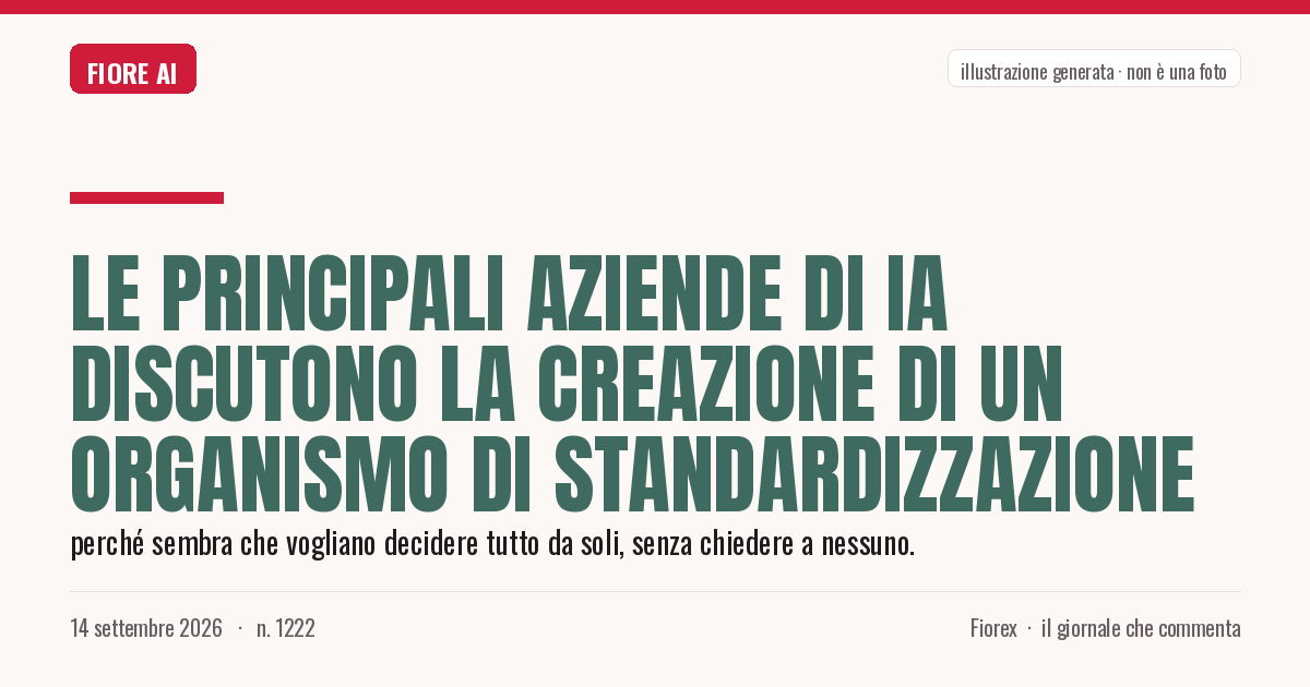 Illustrazione generata per il pezzo: Le principali aziende di IA discutono la creazione di un organismo di standardizzazione