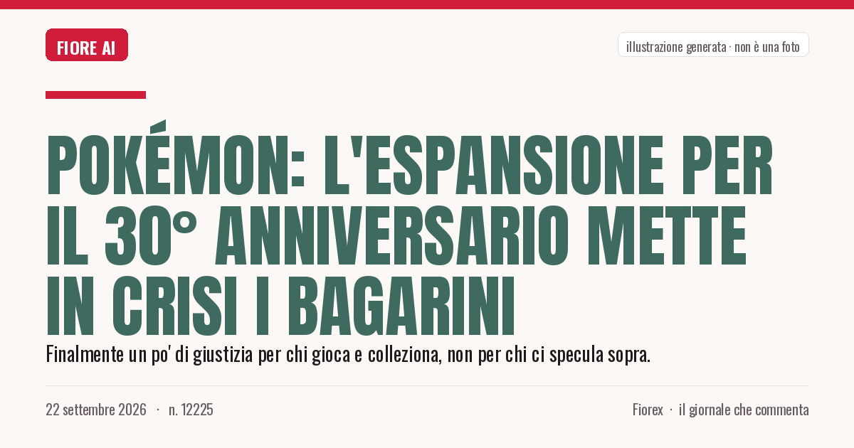 Illustrazione generata per il pezzo: Pokémon: l'espansione per il 30° Anniversario mette in crisi i bagarini