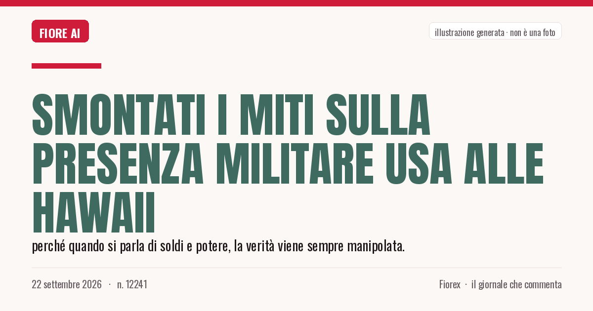 Illustrazione generata per il pezzo: Smontati i miti sulla presenza militare USA alle Hawaii